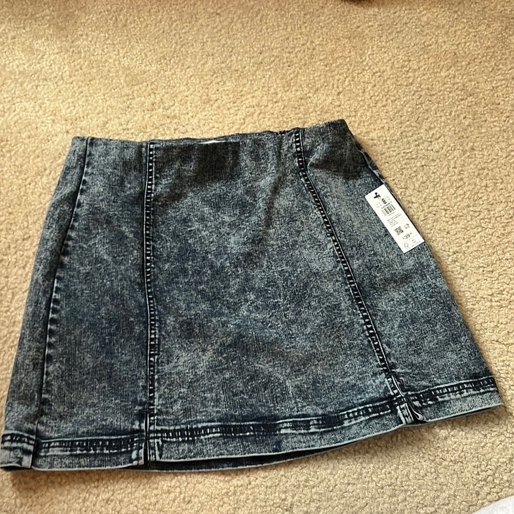 stretchy false denim skirt
